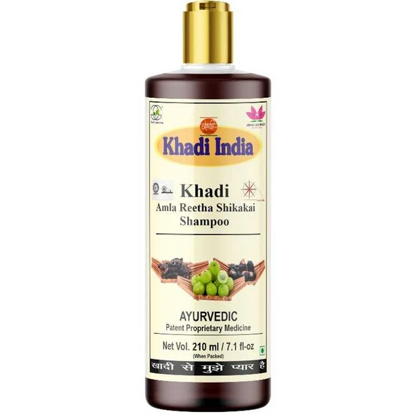 KHADI Amla Reetha Shikakai Shampoo खादी आंवला रीठा शिकाकाई शैम्पू - 210 ml