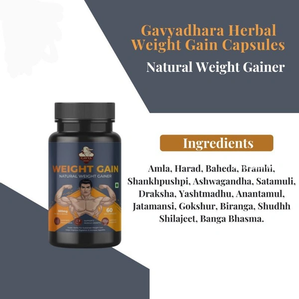 GAVYADHARA Herbal Capsules for Weight Gain - 60 Capsules