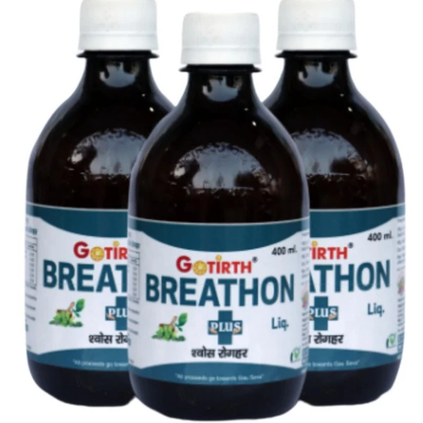 GOTIRTH BREATHON ब्रीथऑन(साँस रोगहर) - Liquid 400ml+Tablet 40pc