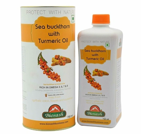 BIOSASH BUSINESS PVT. LTD. SEA BUCKTHORN WITH TURMERIC OIL - 750 Ml