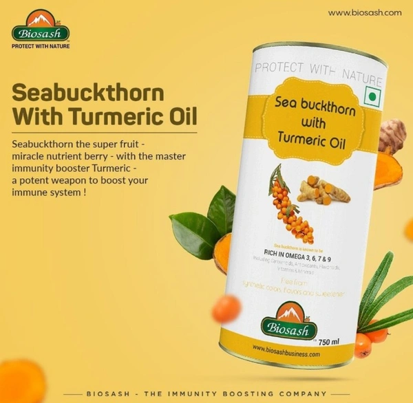 BIOSASH BUSINESS PVT. LTD. SEA BUCKTHORN WITH TURMERIC OIL - 750 Ml