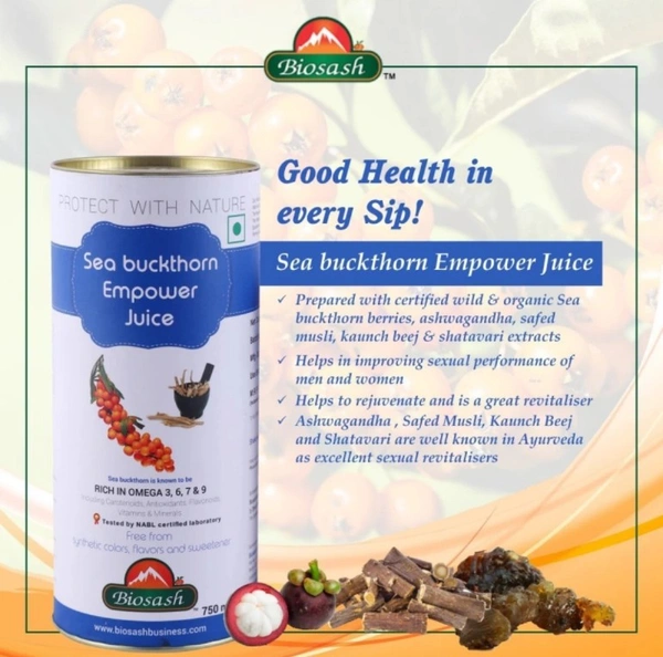 BIOSASH BUSINESS PVT. LTD. SEA BUCKTHORN EMPOWER-X JUICE - 750 Ml