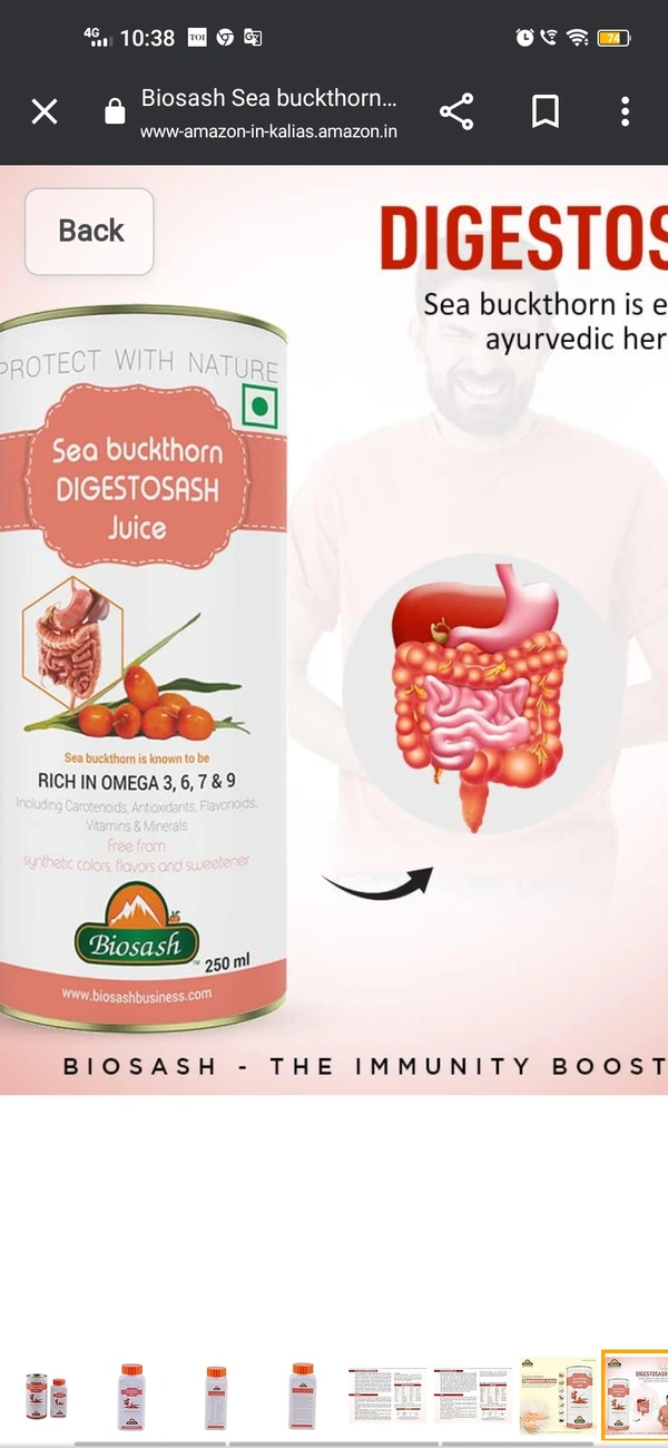 BIOSASH BUSINESS PVT. LTD. SEA BUCKTHORN DIGESTOSASH JUICE - 250 My