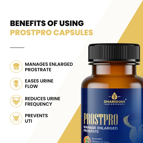 Dharishah Ayurvedic Prostpro - 60 Capsules - For Enlarged Prostate And Difficulty In Urination - 60 Capsule