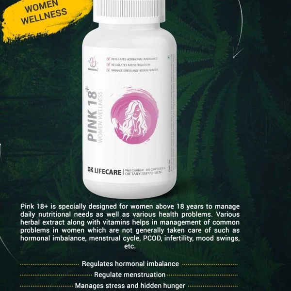 OK LIFE CARE PVT LTD Pink 18  - 60 Capsules