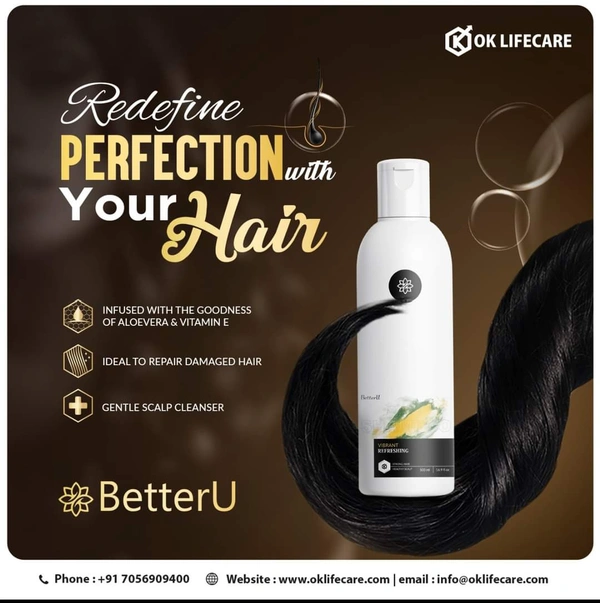 OK LIFE CARE PVT LTD BetterU Shampoo  - 500 ML