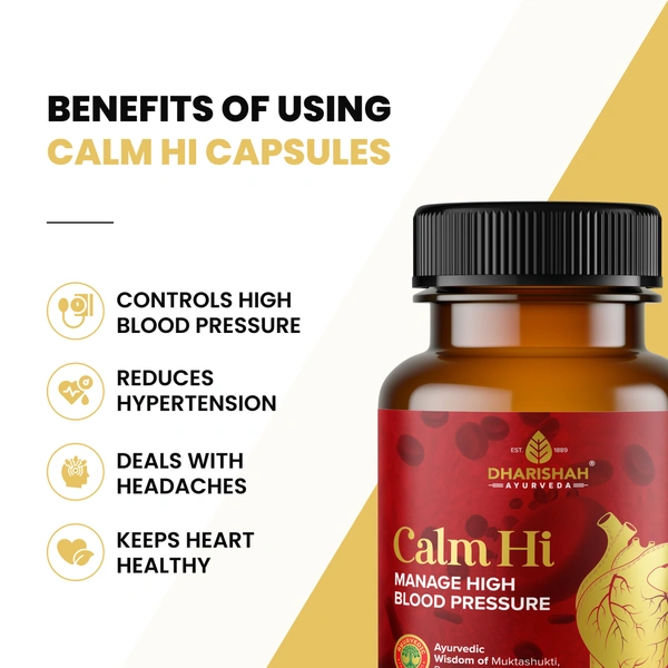 Dharishah Ayurveda Calm Hi Tablets - 60 Capsules