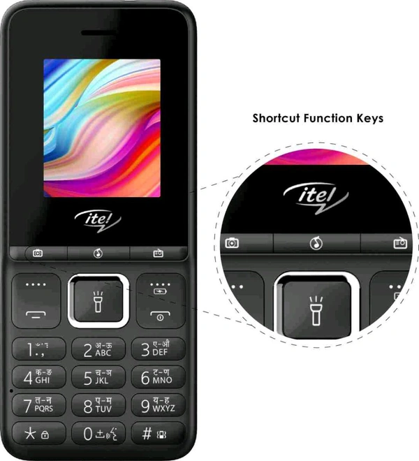 Itel Pvt Ltd  itel It2175 Keypad Mobile|1200 mAh battery|Expandable Storage upto 32GB - Black