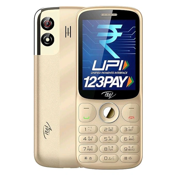 (Refurbished) Itel SG600 Keypad Mobile Phone with 2.8 inch Display|1900mAh Battery|UPI Pay|Crystal Clear Calls | 4 Hour Service|1.3 MP Camera with Flash |Kingvoice|Metal Finish|Champagne Gold