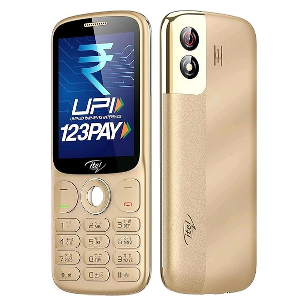 Itel Pvt Ltd  (Refurbished) Itel SG600 Keypad Mobile Phone with 2.8 inch Display|1900mAh Battery|UPI Pay|Crystal Clear Calls | 4 Hour Service|1.3 MP Camera with Flash |Kingvoice|Metal Finish|Champagne Gold - Ultramarine