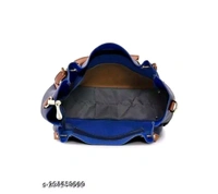 Ruzaworld Creation PU Handbag For Women And Girls Combo Set Of 4 (Blue_Pompom) - Free Size, Blue