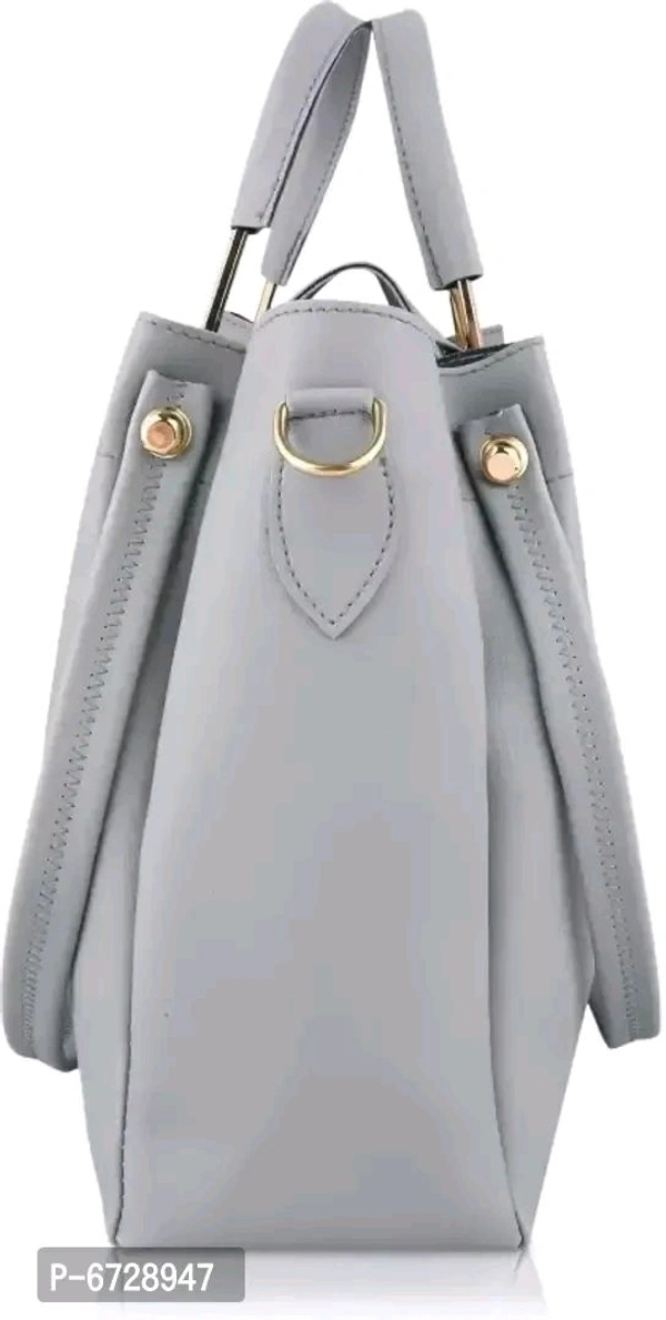 Fancy PU Handbag For Women - Gray, Free Size