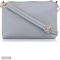 Fancy PU Handbag For Women - Gray, Free Size