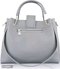 Fancy PU Handbag For Women - Gray, Free Size