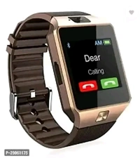 Spring Jump Bluetooth DZ09 Golden Smart Watch with Touchscreen, Multifunctional TF & SIM Card Support Camera, and Multi-Language for All Smartphones - Free Size, Bourbon