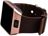 Spring Jump Bluetooth DZ09 Golden Smart Watch with Touchscreen, Multifunctional TF & SIM Card Support Camera, and Multi-Language for All Smartphones - Free Size, Bourbon