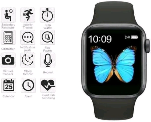 Generic T-500 Unisex Smart Watch | Sleep Monitor | Distance Tracker | Calendaring | Sedentary Reminder | Text Messaging | Pedometer | Calorie Tracker | Heart Rate Monitor Smartwatch - Free Size, Black