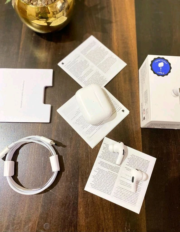 Apple APPLE AIRPODS PRO 2nd Generation  MADE IN USA WITH  VOLUME CONTROL UP DOWN LIKE ORIGINAL - White, Free Size