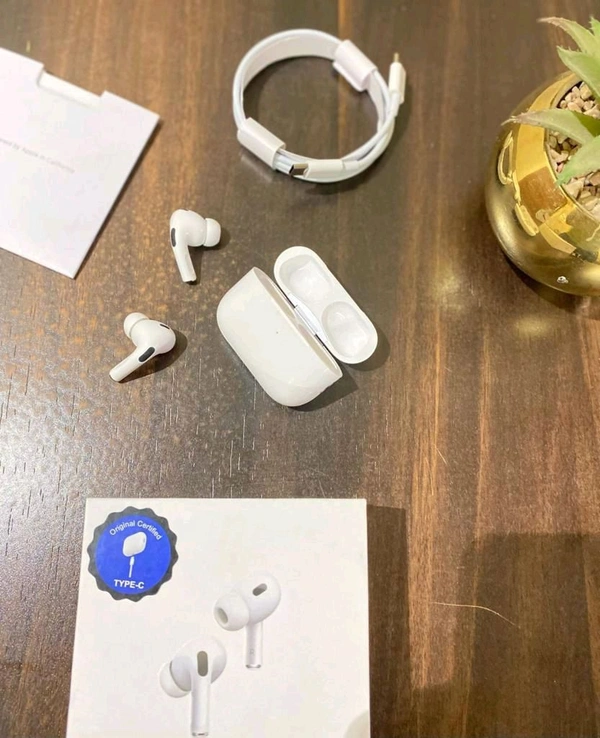 Apple APPLE AIRPODS PRO 2nd Generation  MADE IN USA WITH  VOLUME CONTROL UP DOWN LIKE ORIGINAL - White, Free Size