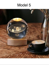 ARS IMPEX 3D Galaxy Crystal Ball Night Lamp - Free Size, 5