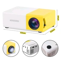 TECHNOVIEW Pro Mini Portable LED Projector with Multiple Interfaces Like AV, Audio, USB, HDMI, Micro SD, Film Projector for Children's, Home Cinema, Compatible with Smartphone/Laptop/PS4/Firestick - Yellow, ‎TV-Mini-Projector, Free Size