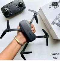 	TR Tinsrom Foldable WiFi FPV Optical Flow 4-Axis Dual Camera Aerial Drone - Black, Free Size, E88 Pro