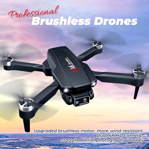 H16 Drone Camera-4K-60 Mins-Flight-with-2-batteries-5GHz-Transmission-GPS-Auto-Return-Brushless-Motor-Foldable-and-3D-Flips-Headless-Mode-Aerial-Photography-Drone-Multicolor (H16) - Black, Free Size, H16