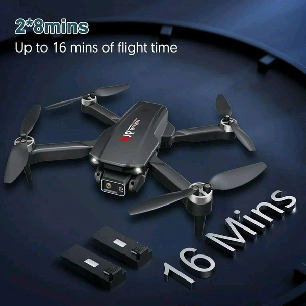 H16 Drone Camera-4K-60 Mins-Flight-with-2-batteries-5GHz-Transmission-GPS-Auto-Return-Brushless-Motor-Foldable-and-3D-Flips-Headless-Mode-Aerial-Photography-Drone-Multicolor (H16) - Black, Free Size, H16