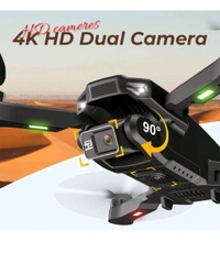 H16 Drone Camera-4K-60 Mins-Flight-with-2-batteries-5GHz-Transmission-GPS-Auto-Return-Brushless-Motor-Foldable-and-3D-Flips-Headless-Mode-Aerial-Photography-Drone-Multicolor (H16) - Black, Free Size, H16