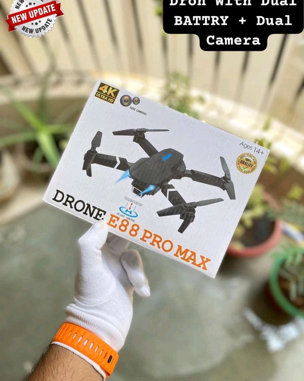 	TR Tinsrom Foldable WiFi FPV Optical Flow 4-Axis Dual Camera Aerial Drone - Black, Free Size, E88 Pro Max
