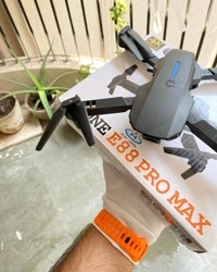 	TR Tinsrom Foldable WiFi FPV Optical Flow 4-Axis Dual Camera Aerial Drone - Black, Free Size, E88 Pro Max