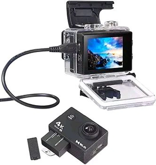 Generic Smart 4K Camera 30Fps Action Digital Camera Ultra Hd Underwater Digital Camera 170 Degree Wide Angle 98Ft Waterproof Digital Camera (4K Ac) Black Roller Camera. - Black, Free Size