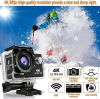 Generic Smart 4K Camera 30Fps Action Digital Camera Ultra Hd Underwater Digital Camera 170 Degree Wide Angle 98Ft Waterproof Digital Camera (4K Ac) Black Roller Camera. - Black, Free Size