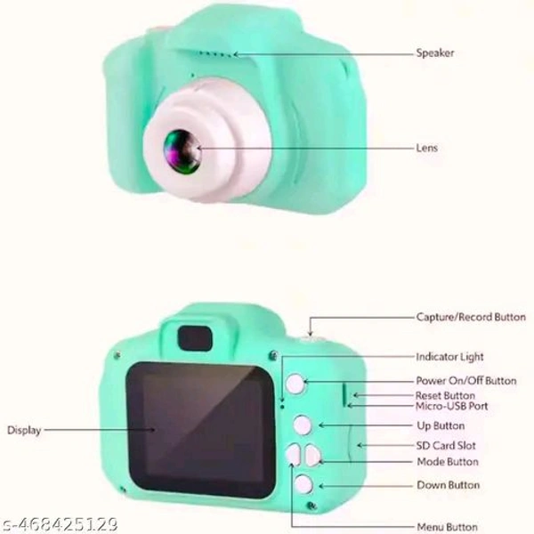 Generic Happy Choices - Kids Digital Camera, Toddler Camera, Kid Camera with 2 Inch Screen Camera for Kids, Toys for above3 to 12 Years Old-with SD Card (Blue) - camera-001, Screamin' Green, Free Size