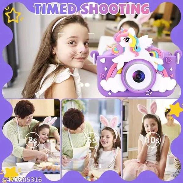 Shopfic  Unicorn -Themed Electronic Camera for Kids with Selfie Camera - Free Size, HCAMERA-001, Portage