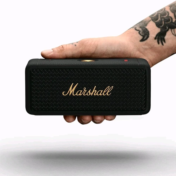 Marshall Emberton II Compact Portable Bluetooth Speaker with 30+ Hours of Playtime, (360° Sound), Dust & Waterproof (IP67) Black & Beige - Emberton II, Black, Free Size