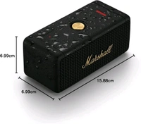 Marshall Emberton II Compact Portable Bluetooth Speaker with 30+ Hours of Playtime, (360° Sound), Dust & Waterproof (IP67) Black & Beige - Emberton II, Black, Free Size