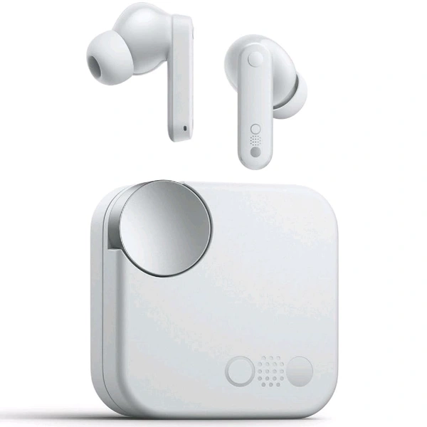 Nothing CMF by Nothing Buds - Wireless headphones with 42 dB ANC, Transparency mode, Ultra Bass Technology 2.0, HD Audio from DIRAC, IP54 and connection to two devices - Light Grey - White, Free Size