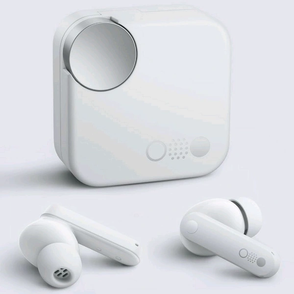 Nothing CMF by Nothing Buds - Wireless headphones with 42 dB ANC, Transparency mode, Ultra Bass Technology 2.0, HD Audio from DIRAC, IP54 and connection to two devices - Light Grey - White, Free Size