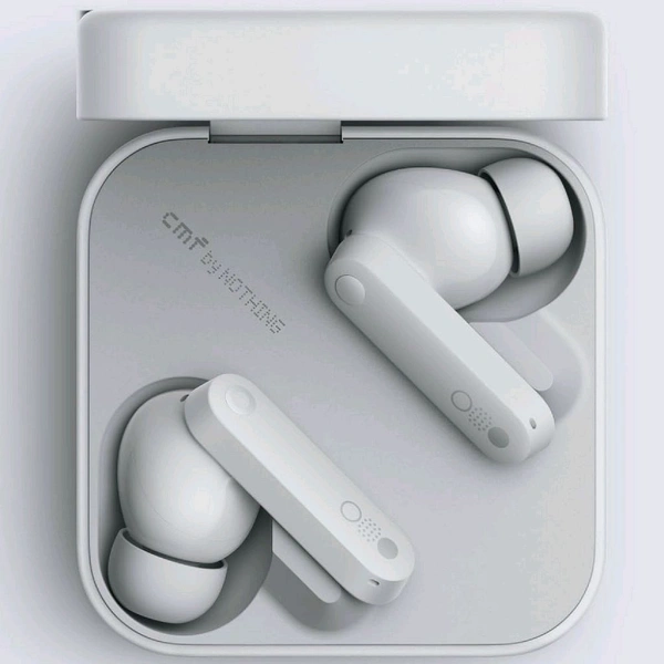 Nothing CMF by Nothing Buds - Wireless headphones with 42 dB ANC, Transparency mode, Ultra Bass Technology 2.0, HD Audio from DIRAC, IP54 and connection to two devices - Light Grey - White, Free Size