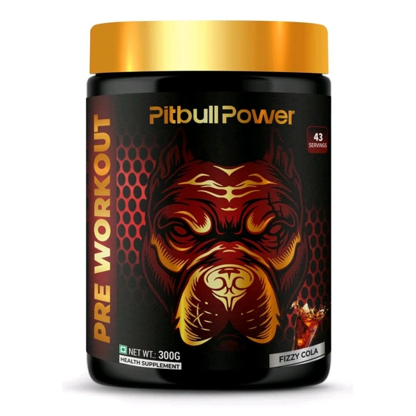 PITBULL PREWORKOUT  PITBULL POWER PREWORKOUT COLA  - Gold, 300GM
