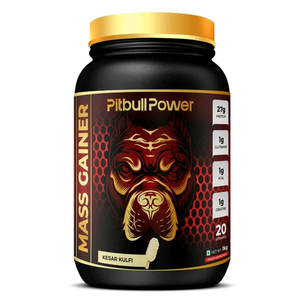 PITBULL POWER MASS GAINER KESAR KULFI 1kg  - Gold, 1kg