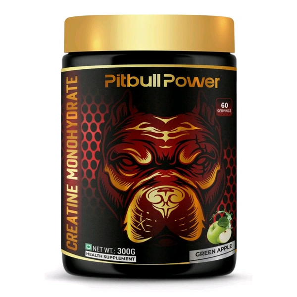 PITBULL POWER CREATINE GREEN APPLE 🍏 300GM - Gold, 300gm