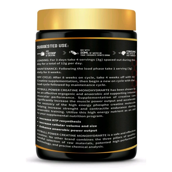PITBULL POWER CREATINE GREEN APPLE 🍏 300GM - Gold, 300gm