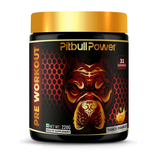 PITBULL POWER PRE WORKOUT ORANGE 🍊 220GM - Gold, 220gm
