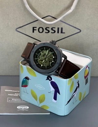 Fossil Men's Brown Leather Strap Chrono Watch 