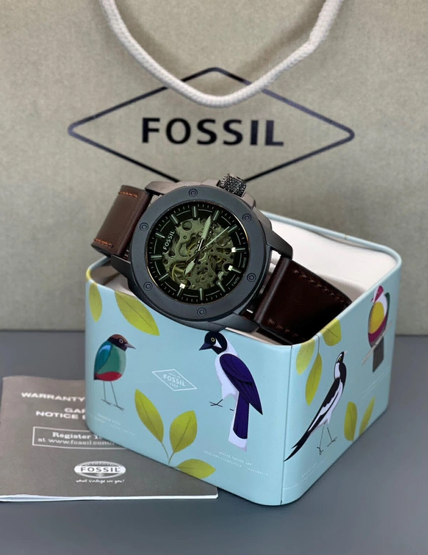 Fossil Men's Brown Leather Strap Chrono Watch 