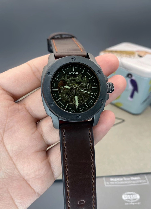 Fossil Men's Brown Leather Strap Chrono Watch 