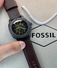 Fossil Men's Brown Leather Strap Chrono Watch 