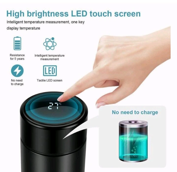 Thermo Steel Vacuum Insulated Flask With LED Display 500ml